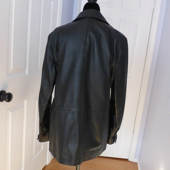 Oversized Black Lamb Leather Blazer | Size 4 - Picture 2 of 8